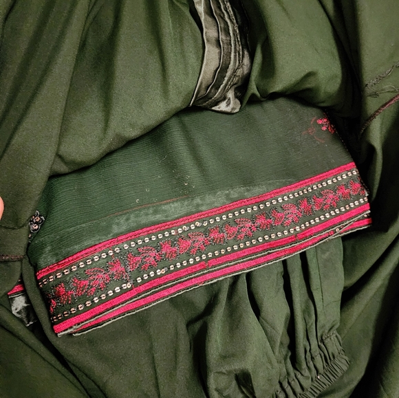 Green frock pakistani style salwar kameez - Picture 5 of 6